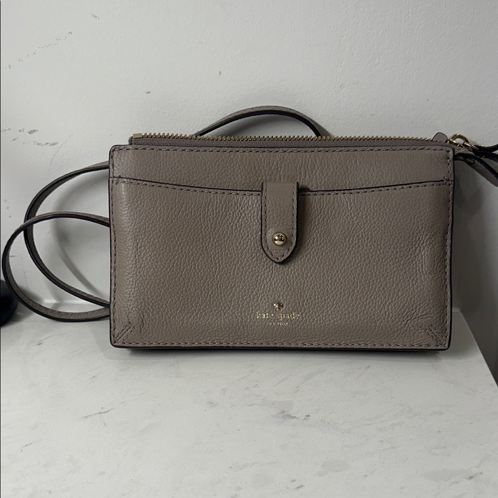 Kate Spade Taupe Leather Crossbody Bag
